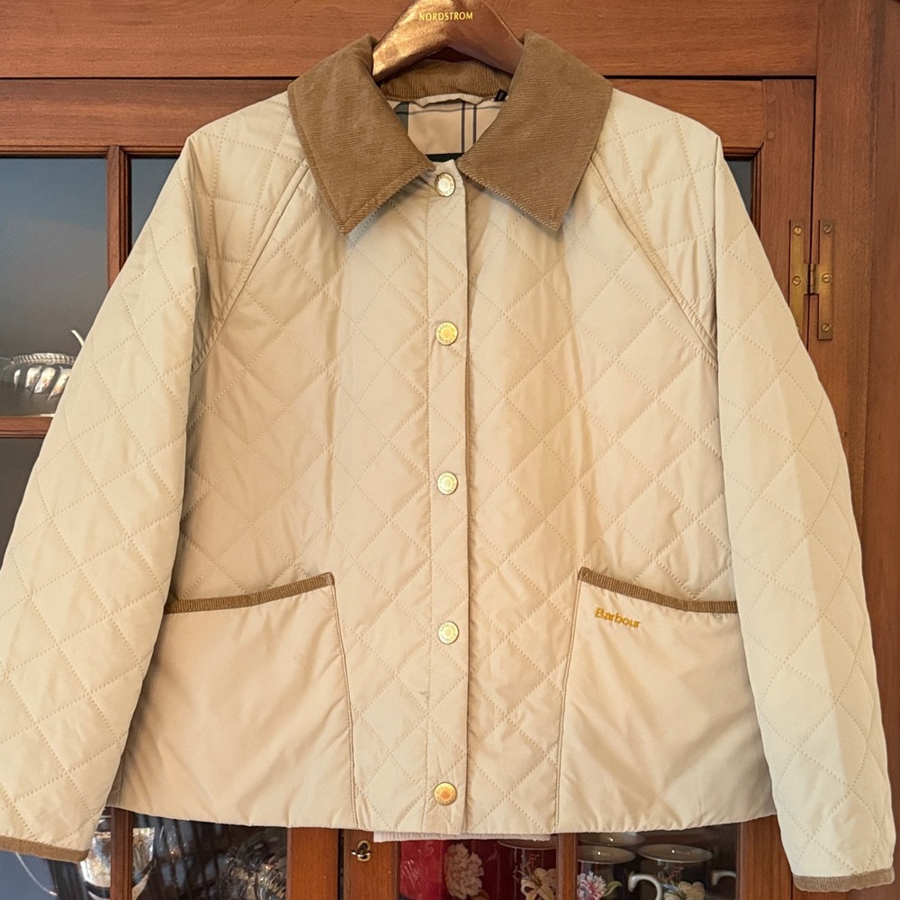 Barbour Anise Quilted Jacket - light sand- medium size 8 US